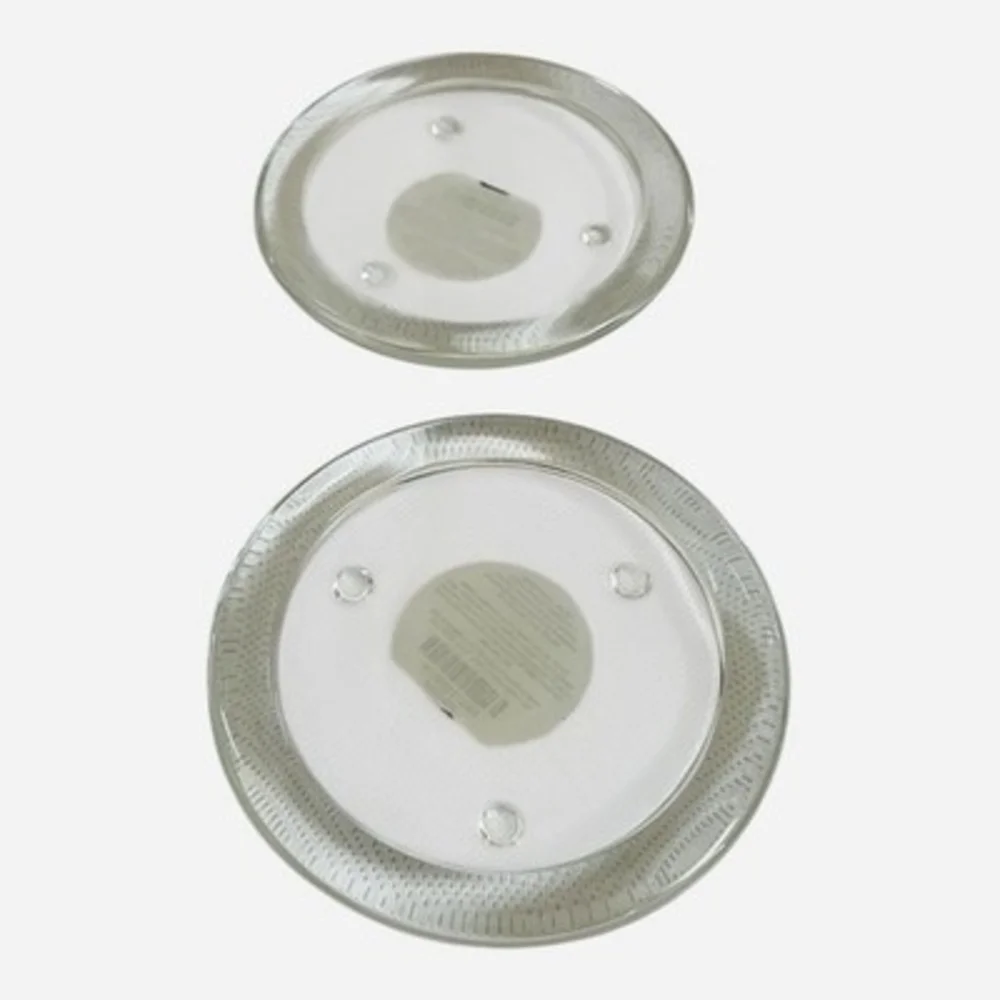 Pier One Clear Bubble Round Glass Candle Base Holder Set of 2 NWT